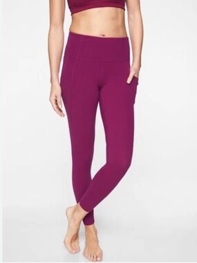 Athleta Ultimate Stash II 7/8 High-Waist Leggings in Exotic Fuchsia